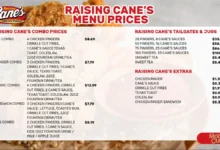 raising cane's menu